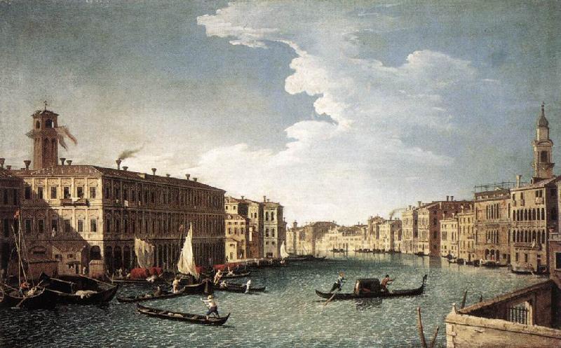 CANAL, Bernardo The Grand Canal with the Fabbriche Nuove at Rialto oil painting image